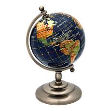 "As Is" KALIFANO Multigemstone Globe and Base Metal Stand