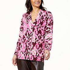 "As Is" kathy ireland® Fashion 360 Maxima Printed Ikat Cardigan