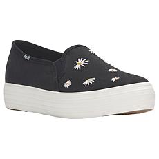 "As Is" Keds® Triple Decker Embroidered Daisy Canvas Platform Sneaker