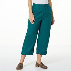 "As Is" La Joie Faux Leather Wide-Leg Cropped Pant