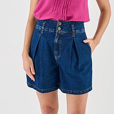 "As Is" La Joie Vintage Denim Pleated A-Line Short