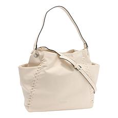 "As Is" London Fog Amara Whipstitch Crossbody Strap Shopper Hobo Bag