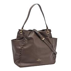 "As Is" London Fog Amara Whipstitch Crossbody Strap Shopper Hobo Bag