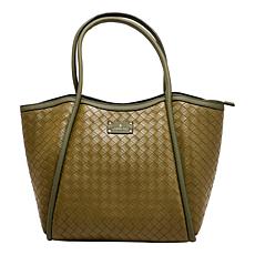 "As Is" London Fog Hannah Woven Shopper Tote