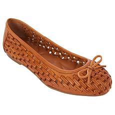 "As Is" Lucky Brand Mogeni Leather Woven Ballet Flat