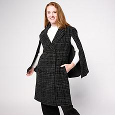 "As Is" Mark & James by Badgley Mischka Christine Plaid Cape Coat