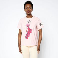 "As Is" Mark & James by Badgley Mischka Embellished Printed T-Shirt
