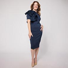 "As Is" Mark & James by Badgley Mischka Side Ruching Short-Sleeve M...