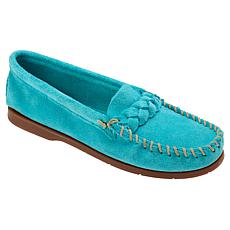 "As Is" Minnetonka® Braided Suede Boat Moccasin