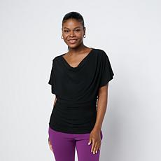"As Is" Nina Leonard Draped Neck Top