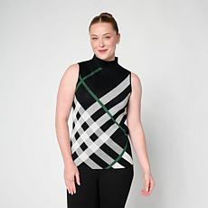 "As Is" Nina Leonard Mock Neck Sweater Tank
