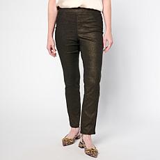 "As Is" Nina Leonard Narrow Leg Pull-On Foiled Pant