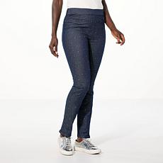 "As Is" Nina Leonard Rhinestone Slim Leg Pant