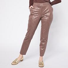 "As Is" Nina Leonard Scuba Knit Narrow Leg Trouser Printed Pant