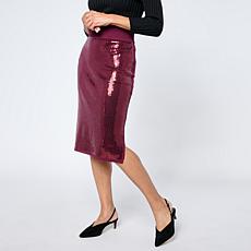 "As Is" Nina Leonard Sequin Sweater Knit Skirt
