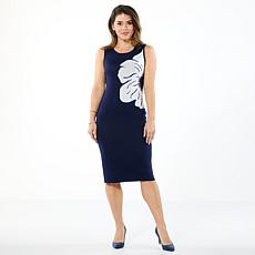 "As Is" Nina Leonard Sleeveless Jacquard Sweater Dress