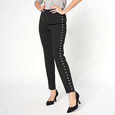 "As Is" Nina Leonard Slim Leg Pant with Elastic Waist