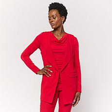 "As Is" Nina Leonard Stretch Crepe Blazer Vest