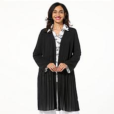 "As Is" Nina Leonard Textured Wave and Pleated Chiffon Cardigan