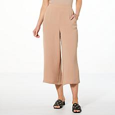 "As Is" Nina Leonard Textured Wave Culotte Pant with Pockets