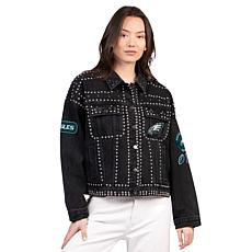 "As Is" Officially Licensed NFL Women's Denim Studded Jacket by Gll...