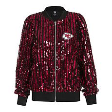 "As Is" Officially Licensed NFL Women's Sequin Jacket by Cuce - Chiefs