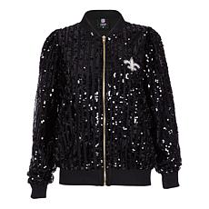 "As Is" Officially Licensed NFL Women's Sequin Jacket by Cuce - Saints