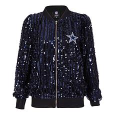 "As Is" Officially Licensed NFL Women's Sequin Jacket by Cuce - Cow...