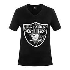 "As Is" Officially Licensed NFL Women's Sequin Logo Tee from Fabgat...