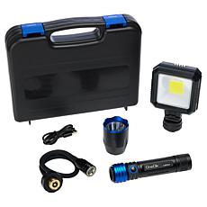 "As Is" OneClik Interchangeable Rechargeable Flashlight Kit with St...