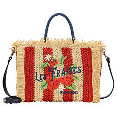 "As Is" Patricia Nash Les Fraises Woven Tote with Adjustable Strap