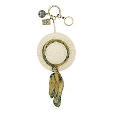 "As Is" Patricia Nash Sun Hat with Patterned Scarf Handbag Charm