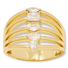 "As Is" Radiance by Absolute™ 1.46ctw Mixed Cut 5-Row Illusion Ring
