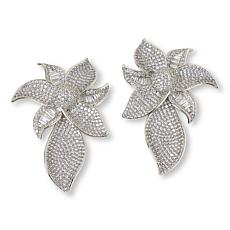 "As Is" Radiance by Absolute™ 18.10ctw Simltd Diamnd Pavé Flwr Earrngs