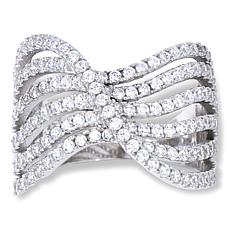 "As Is" Radiance by Absolute™ 2.25ctw 6-Row Pavé Wave Band Ring