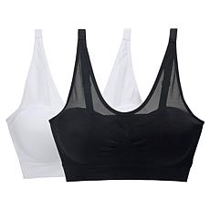 "As Is" Rhonda Shear 2-pack Mesh Neckline Ahh Bra