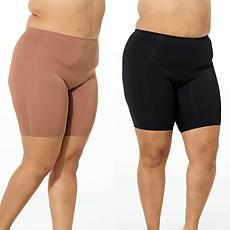 "As Is" Rhonda Shear 2-pack Stretch Butterknit Longline Short