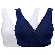 "As Is" Rhonda Shear 2-pack Striped Pin-Up Bra