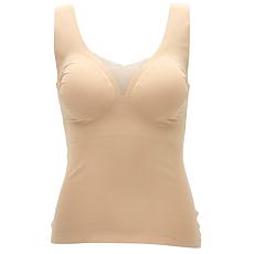 "As Is" Rhonda Shear Butterknit Tank with Lace Inset and Removable ...