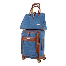 "As Is" Samantha Brown Vintage 2-piece Tweed Luggage Set