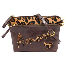 "As Is" Sharif Legacy 100% Leather Exotic Hair Calf Crossbody Clutch