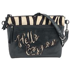 "As Is" Sharif Legacy 100% Leather Exotic Hair Calf Crossbody Clutch