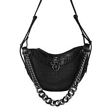 "As Is" Sharif Legacy Hologram Croc Leather Crossbody Bag