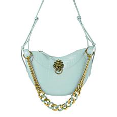 "As Is" Sharif Legacy Hologram Croc Leather Crossbody Bag
