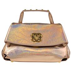 "As Is" Sharif Legacy Hologram Piega Leather Flap Front Satchel