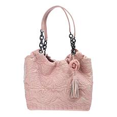 "As Is" Sharif Legacy Marbleized Rose Quilted Leather Shoulder Bag
