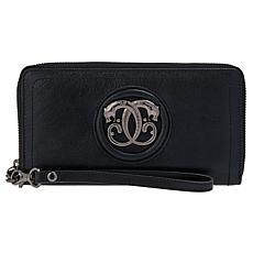 "As Is" Sharif Legacy Pearlized Leather Wallet with Wrist Strap