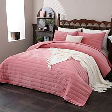 "As Is" South Street Loft Embossed Velvet Quilt Set 