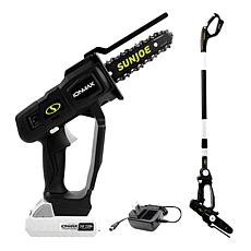 "As Is" Sun Joe 24-Volt 6" Cordless Chain/Pruning Saw with Telescop...