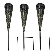 "As Is" Tower Hill by Christie Brinkley Solar Light 3-pack